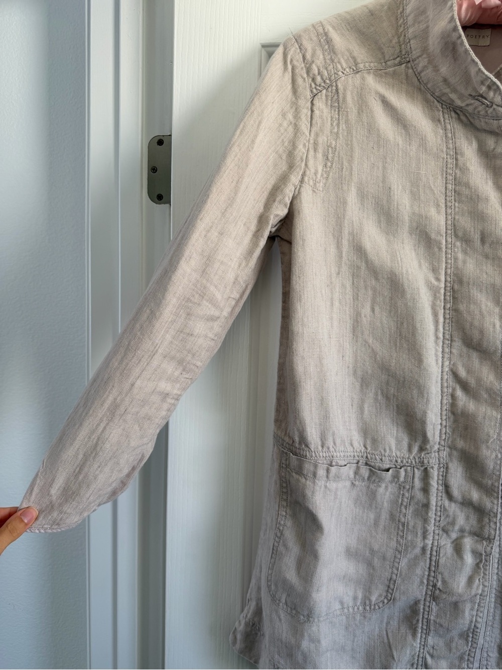 Poetry 100% Linen Utility Jacket Size US 8 - Picture 4 of 10